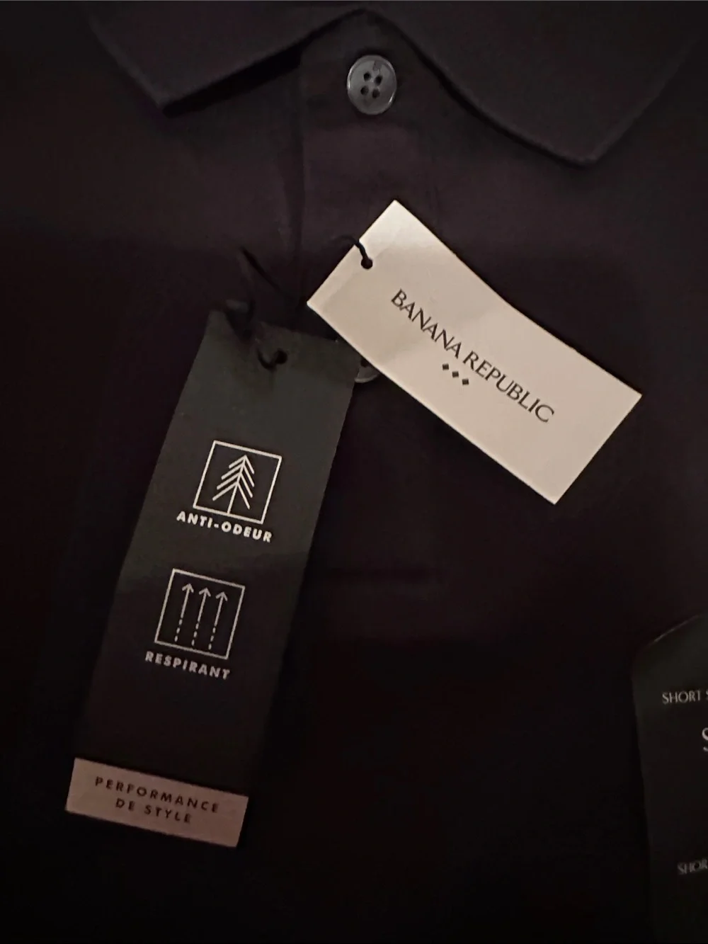 Banana Republic Black Men's Polo Shirt - NWT breathable size small very stretchy